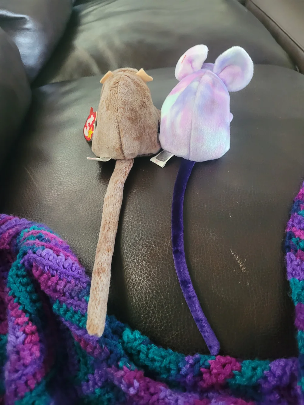 Ty Purple Rat Zodiac and Brown Mouse Plush Duo